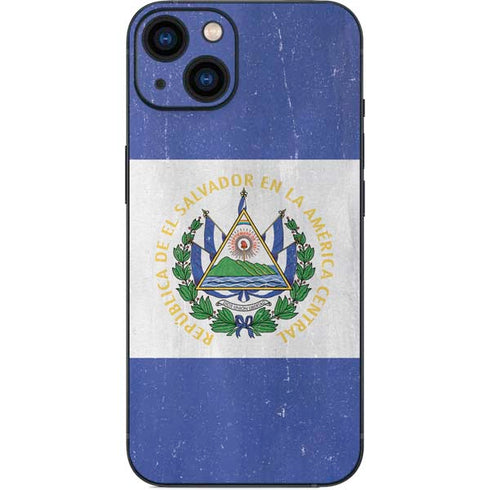 El Salvador Flag Distressed iPhone 14 Plus Skin